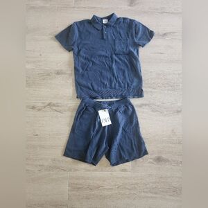 Zara boys navy knit short set